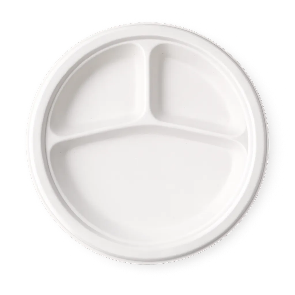 9" 3 Compartment Plate