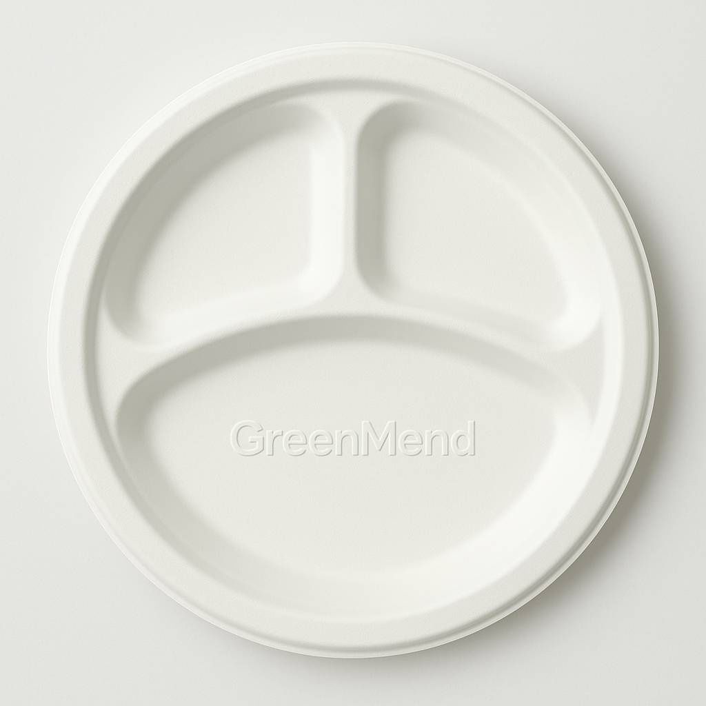 9" 3 Compartment Plate